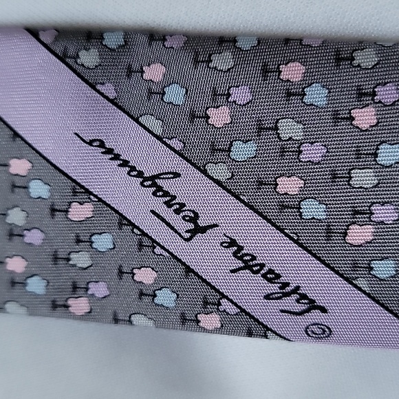 ⭐SALVATORE FERRAGAMO Authentic 100% Silk Made in Italy Pretty Pastel Color Trees - Picture 1 of 6
